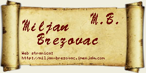 Miljan Brezovac vizit kartica